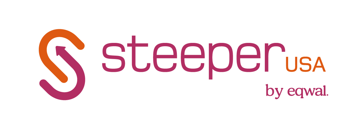 Steeper Group Text Logo in Orange and Red
